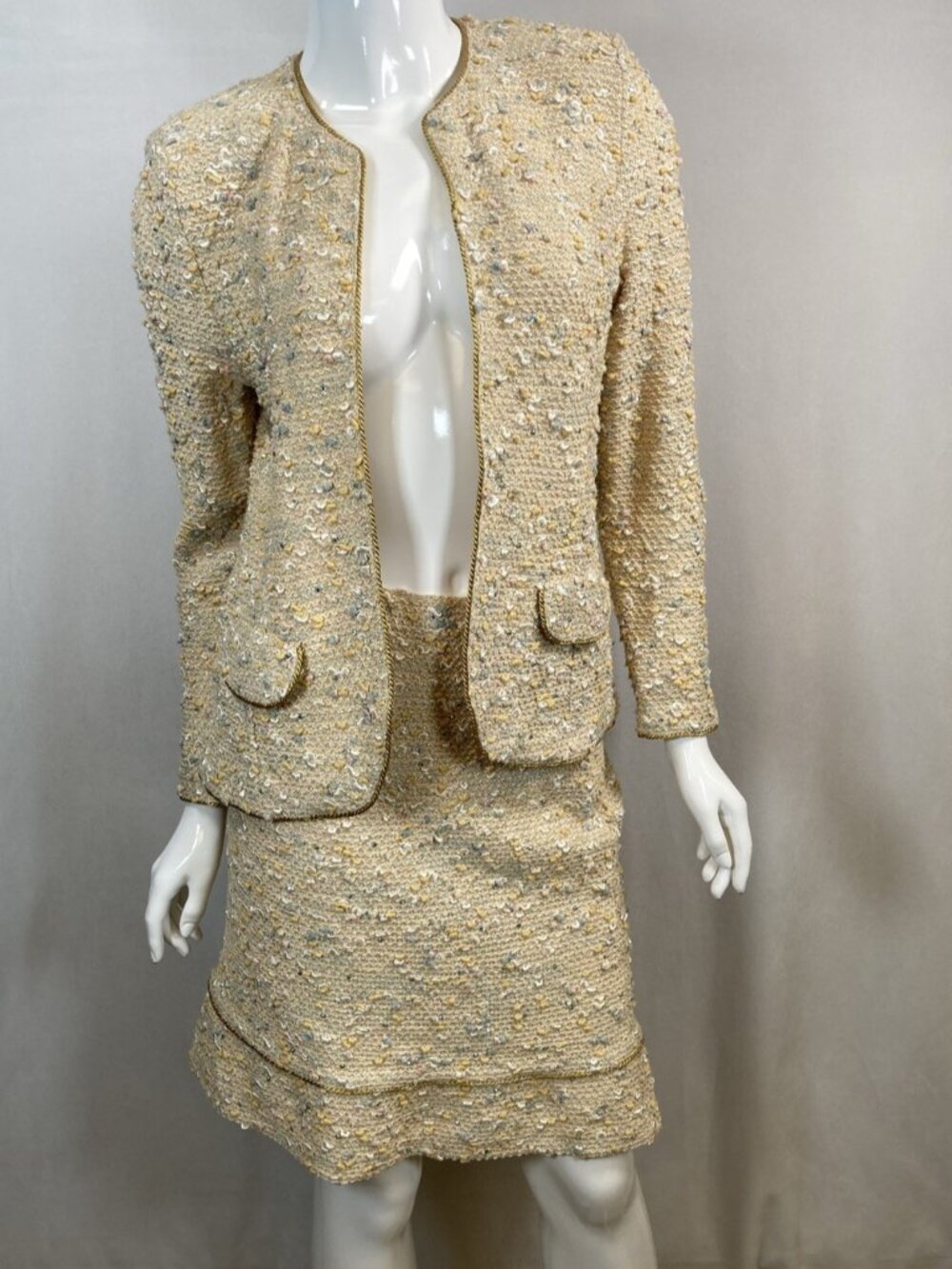 Vintage Christian A. New York Knit 2pc Suit Skirt & Blazer Set